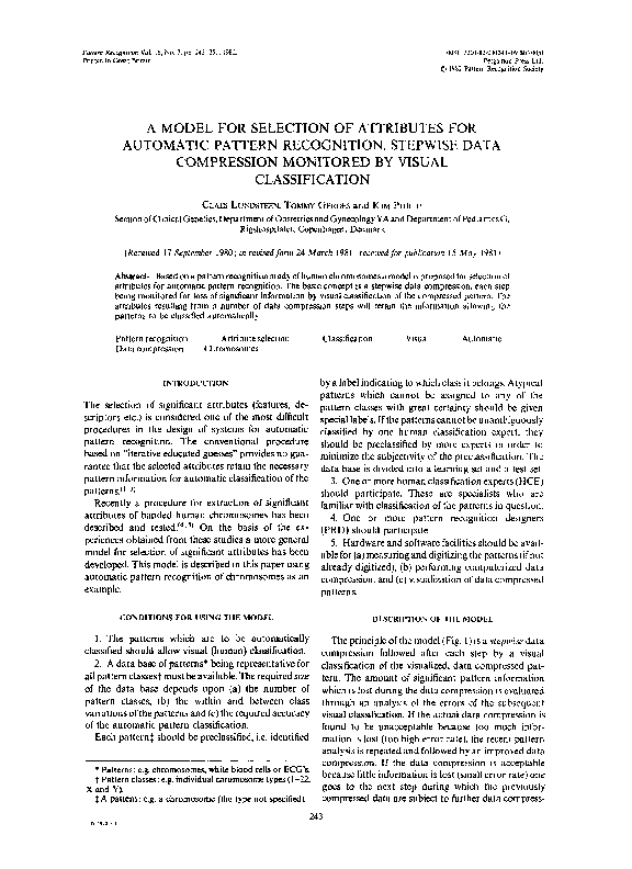(PDF) A model for selection of attributes for automatic pattern ...