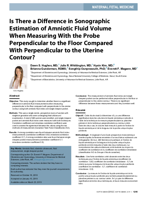 (PDF) Is There a Difference in Sonographic Estimation of Amniotic Fluid ...