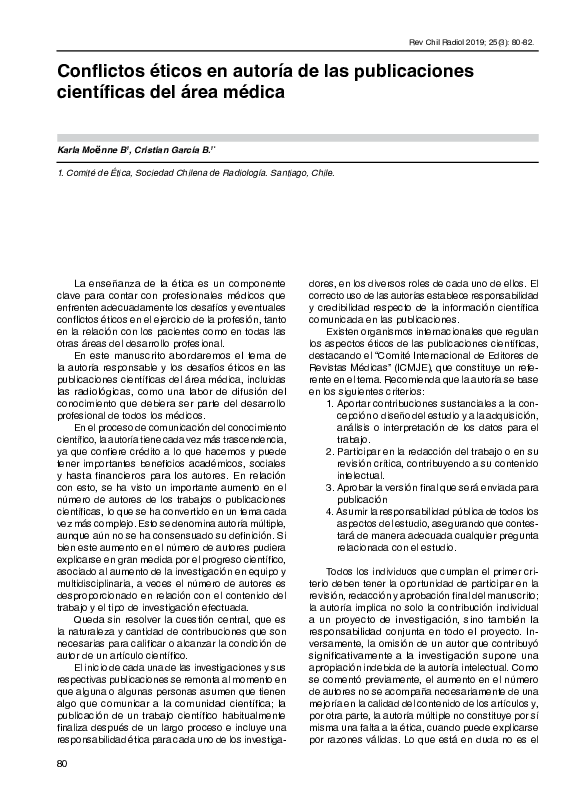 (PDF) Conflictos éticos en autoría de las publicaciones científicas del ...
