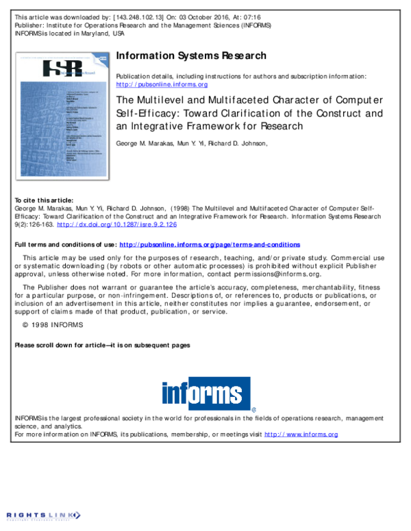 (PDF) The Multilevel and Multifaceted Character of Computer Self ...