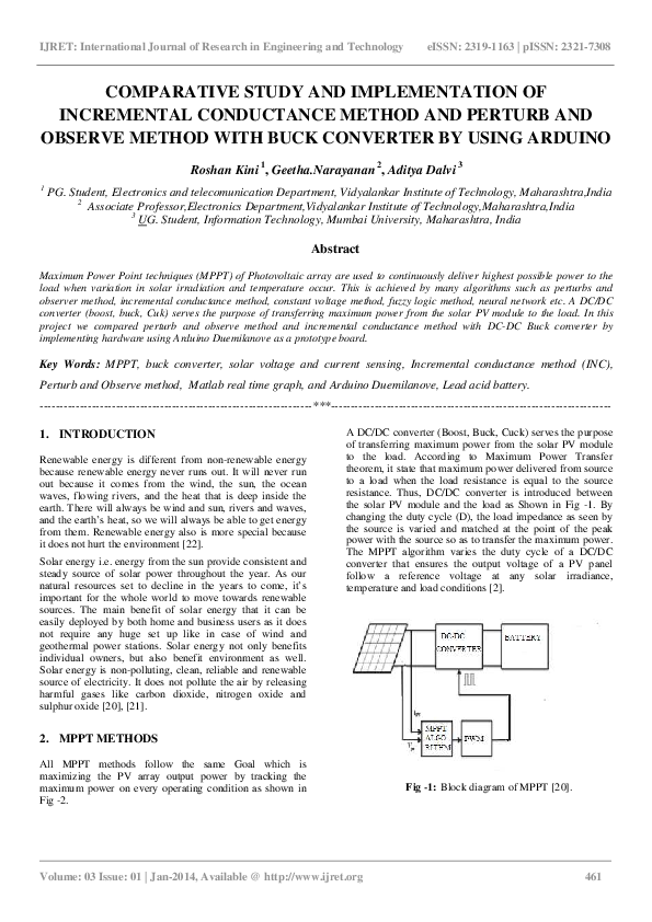 (PDF) Comparative Study and Implementation of Incremental Conductance ...