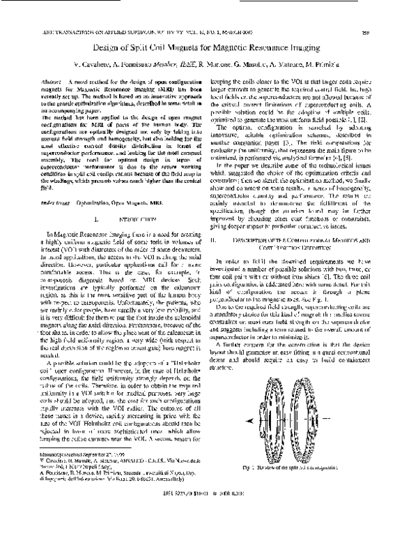 (PDF) Design of split coil magnets for magnetic resonance imaging
