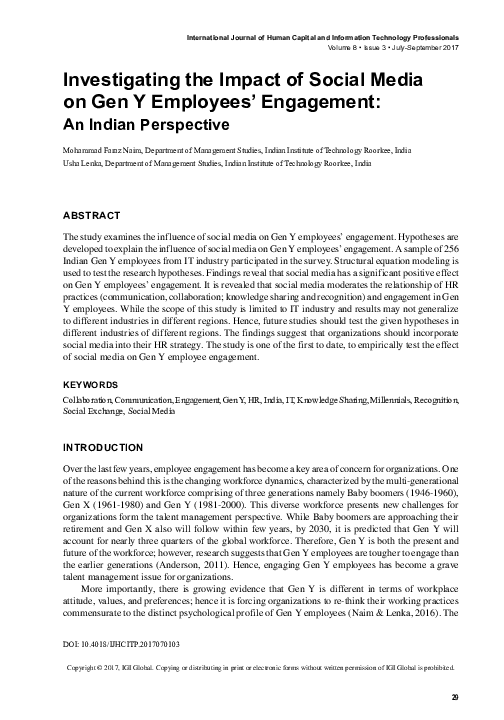 (PDF) Investigating the Impact of Social Media on Gen Y Employees ...