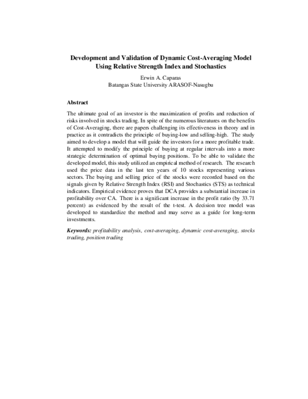(PDF) Development and Validation of Dynamic Cost-Averaging Model Using ...