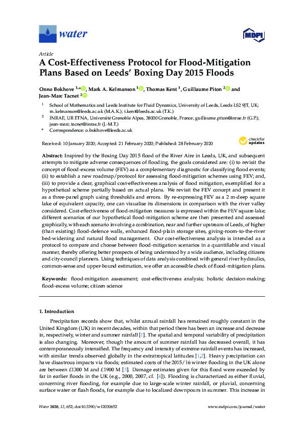 (PDF) A Cost-Effectiveness Protocol for Flood-Mitigation Plans Based on ...