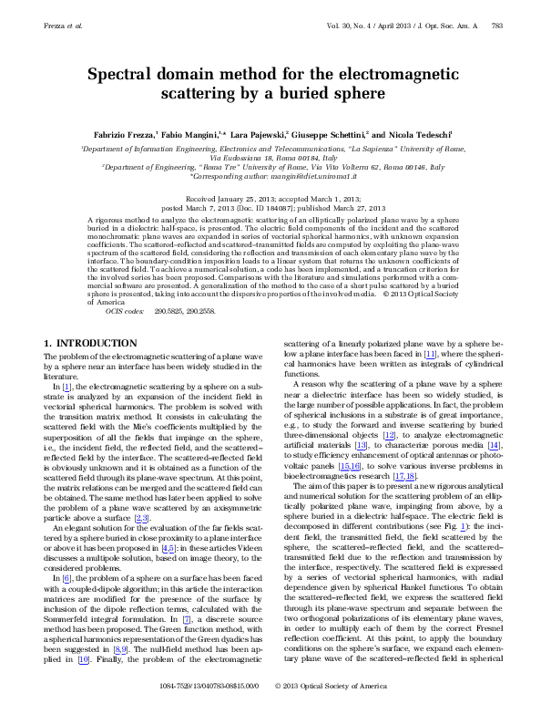 (PDF) Spectral domain method for the electromagnetic scattering by a ...