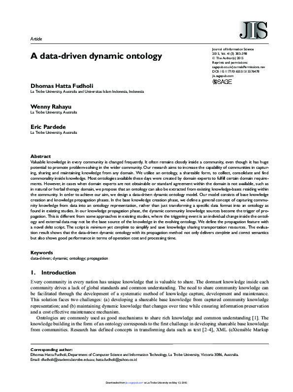 (PDF) A data-driven dynamic ontology