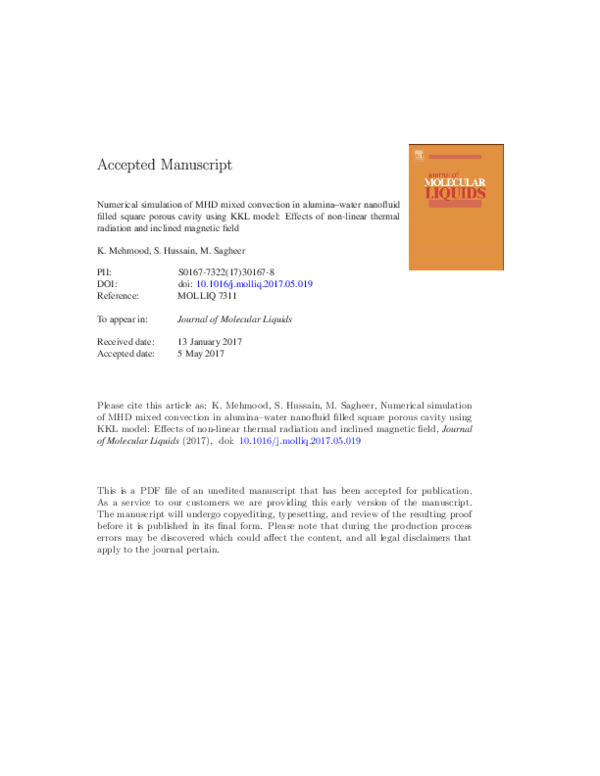 (PDF) Numerical simulation of MHD mixed convection in a nanofluid ...