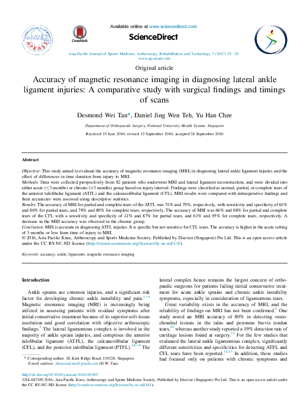 (PDF) Accuracy of Magnetic Resonance Imaging in the Diagnosis of Deep ...