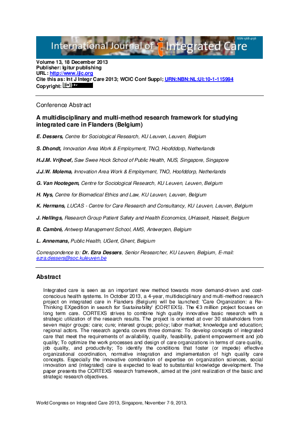 (PDF) A multidisciplinary and multi-method research framework for ...