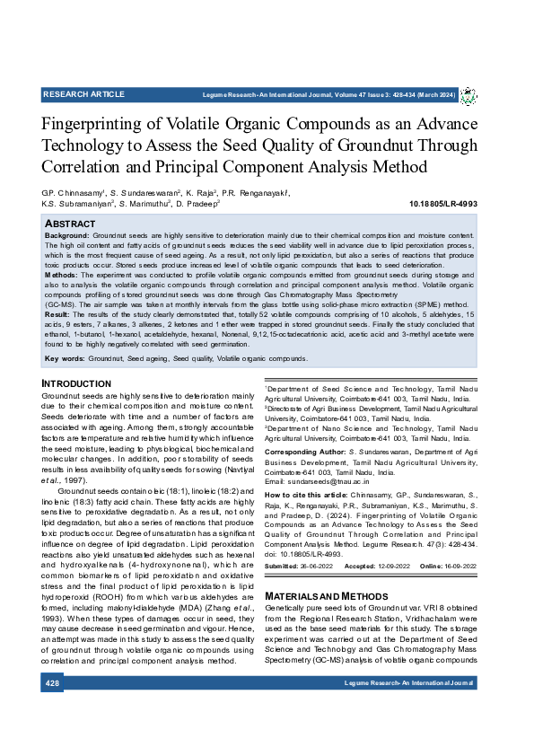 (PDF) Fingerprinting of Volatile Organic Compounds as an Advance ...