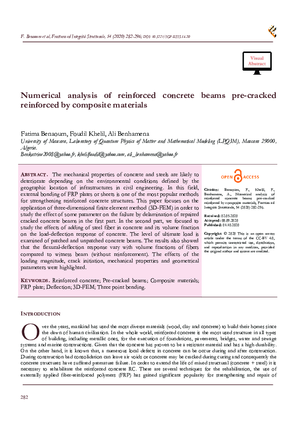 (PDF) Numerical analysis of reinforced concrete beams pre cracked ...