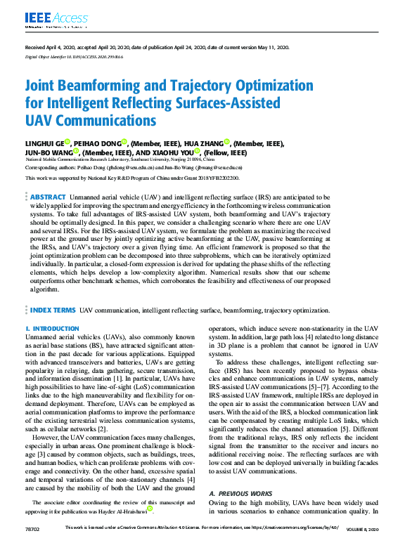 (PDF) Joint Beamforming and Trajectory Optimization for Intelligent ...