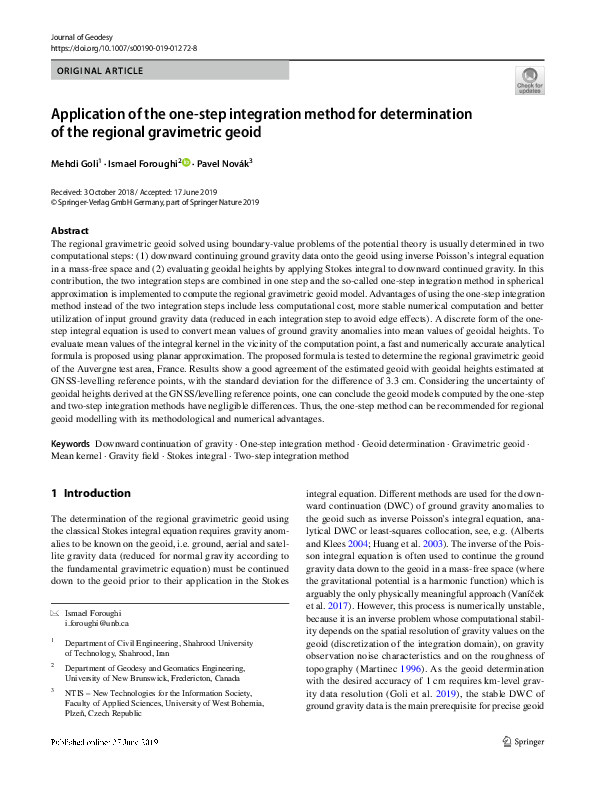 (PDF) Application of the one-step integration method for determination ...