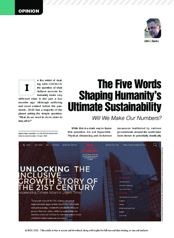 (PDF) The Five Words Shaping Humanity?s Ultimate Sustainability [Opinion]