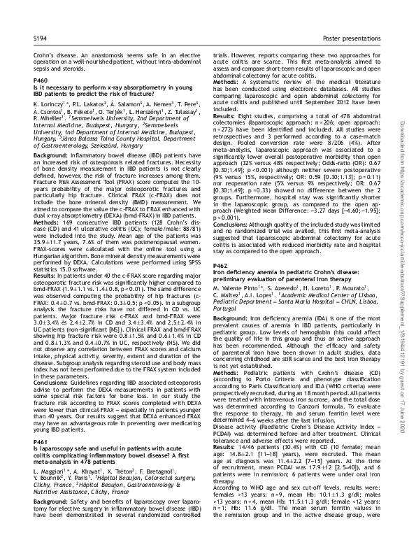 (PDF) P462 Iron deficiency anemia in pediatric Crohn's disease ...