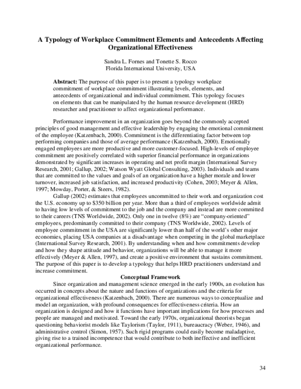 (PDF) A Typology of Workplace Commitment Elements and Antecedents ...