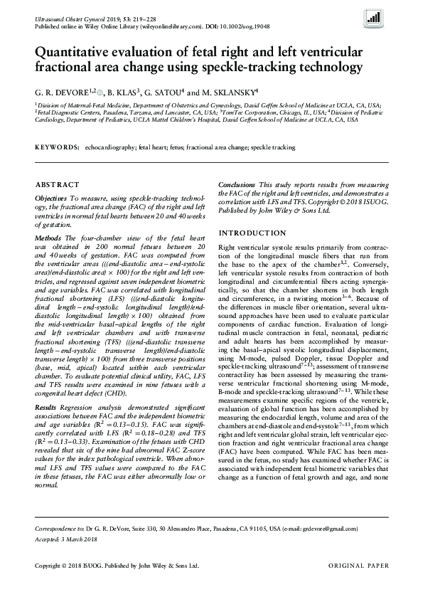 (PDF) Quantitative evaluation of fetal right and left ventricular ...