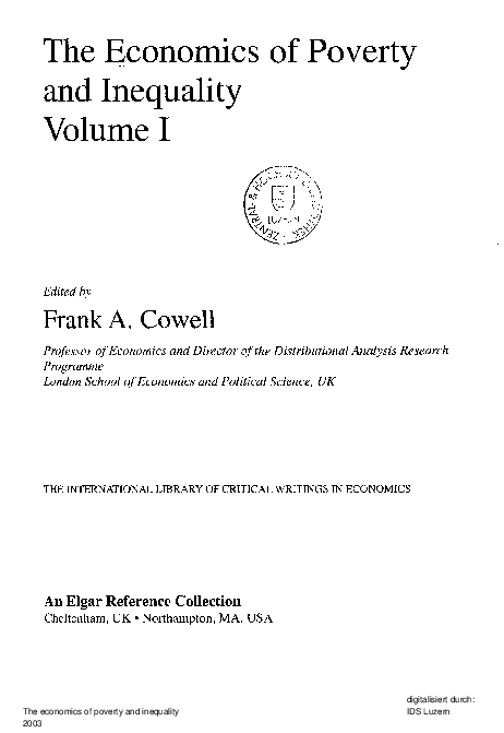 (PDF) The economics of poverty and inequality