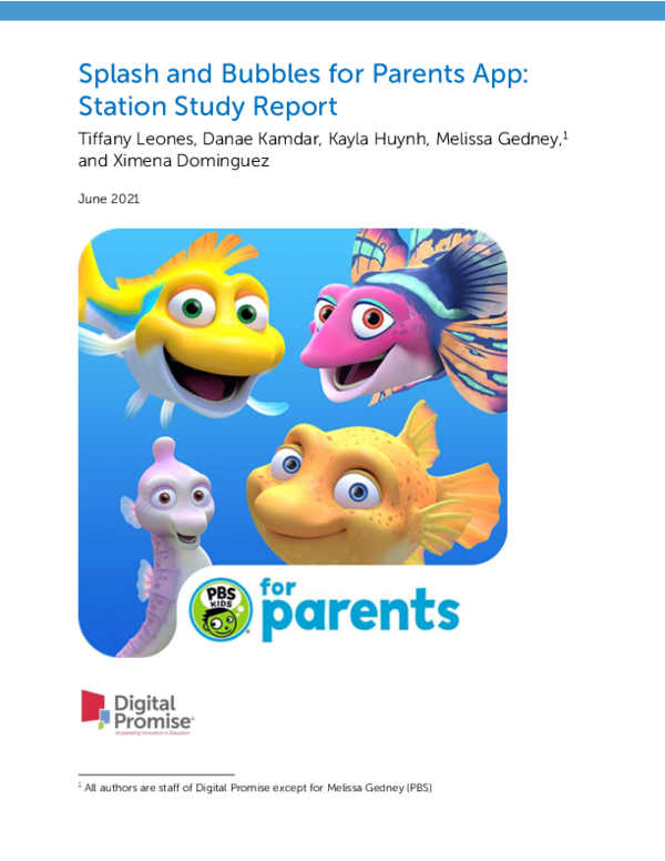 (PDF) Splash and Bubbles for Parents App: Station Study Report
