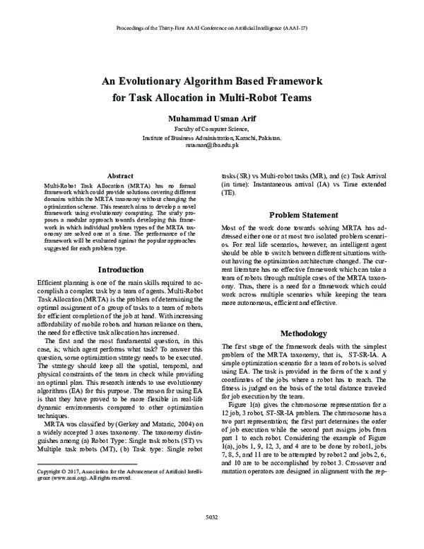 (PDF) An Evolutionary Algorithm Based Framework for Task Allocation in ...