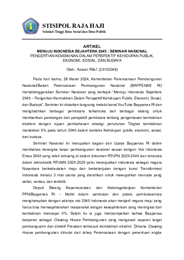 Pdf Menuju Indonesia Emas 2045