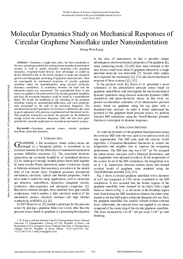 (PDF) Molecular Dynamics Study On Mechanical Responses Of Circular ...