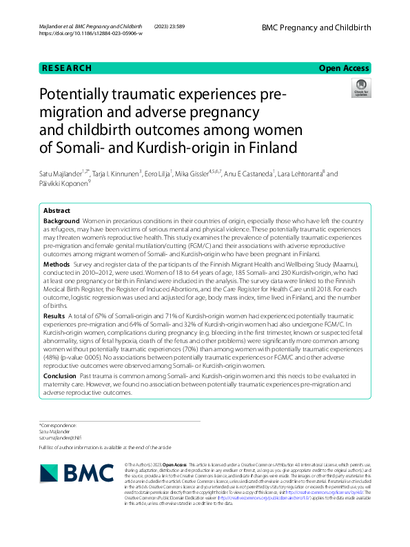 (PDF) Potentially traumatic experiences pre-migration and adverse ...