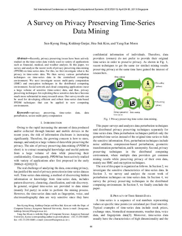 (PDF) A Survey on Privacy Preserving Time-Series Data Mining