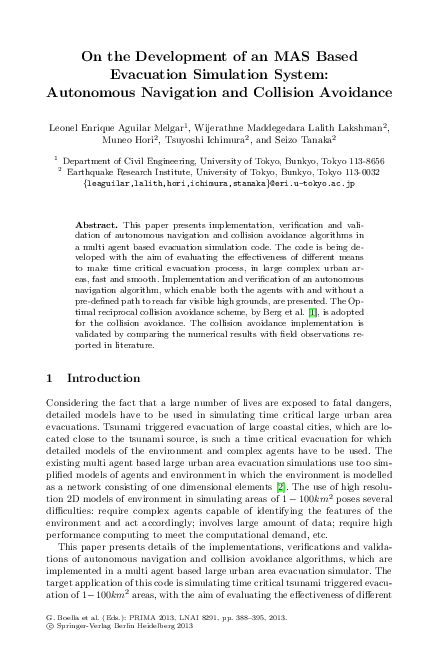 (PDF) On the Development of an MAS Based Evacuation Simulation System ...