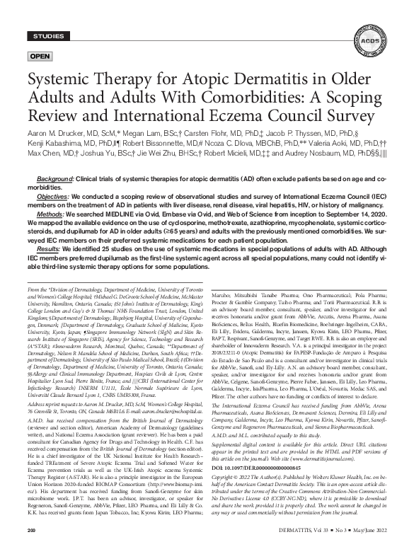 (PDF) Systemic Therapy for Atopic Dermatitis in Older Adults and Adults ...