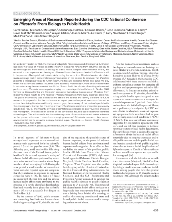 (PDF) Emerging areas of research reported during the CDC National ...