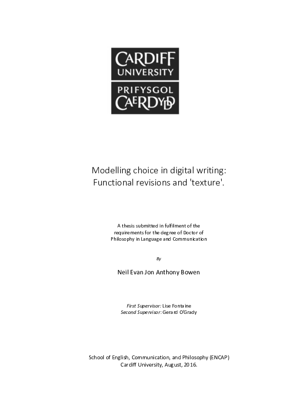 (PDF) Modelling choice in digital writing : functional revisions and ...
