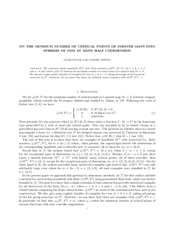 (PDF) On the Minimum Number of Critical Points of Smooth Maps Into ...