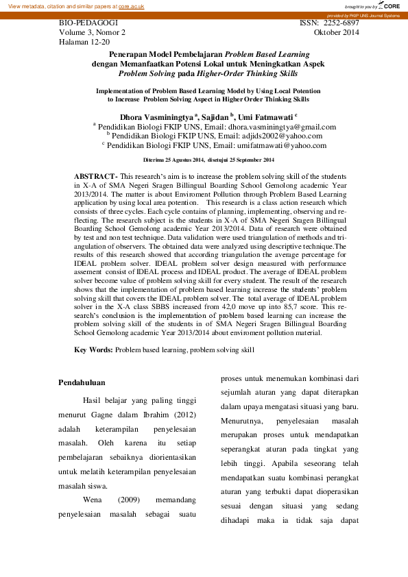 (PDF) Penerapan Model Pembelajaran Problem Based Learning dengan ...