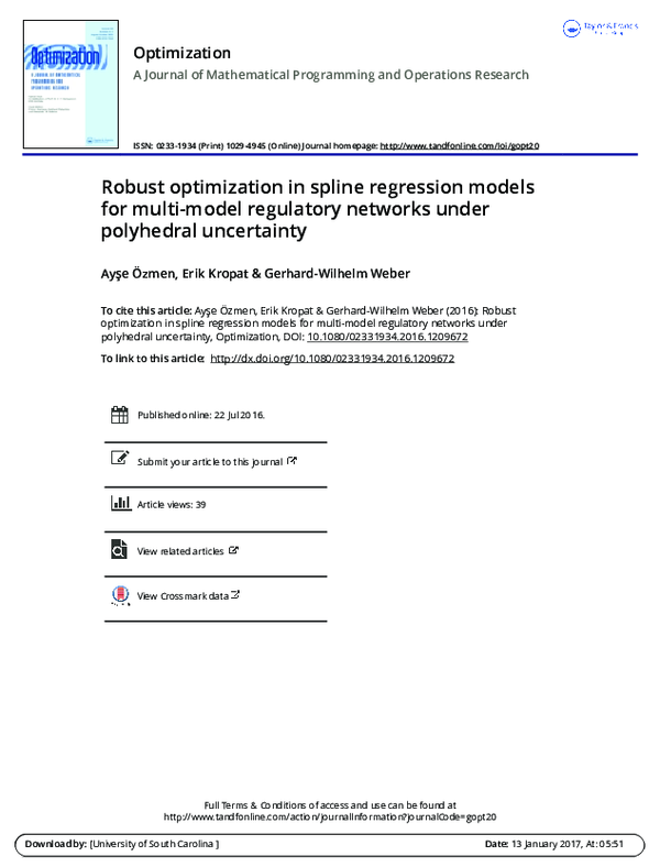 (PDF) Robust optimization in spline regression models for multi-model ...