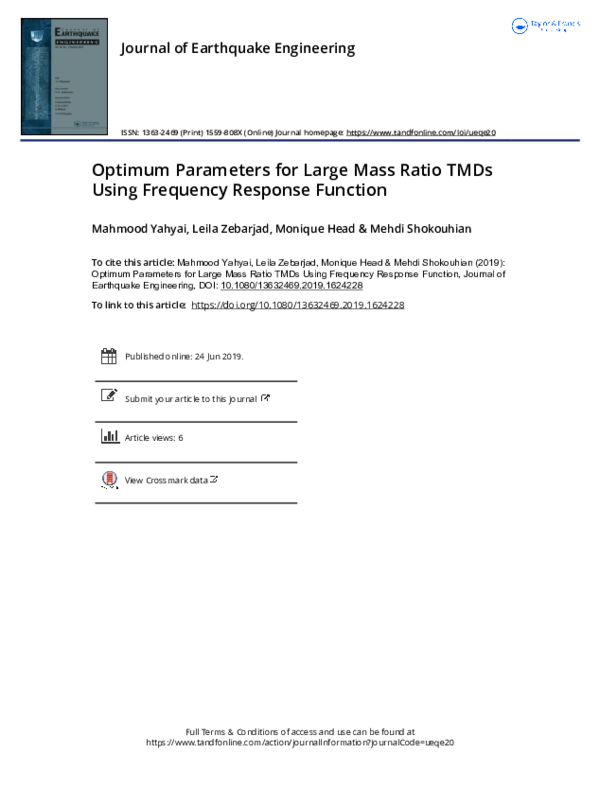 (PDF) Optimum Parameters for Large Mass Ratio TMDs Using Frequency ...