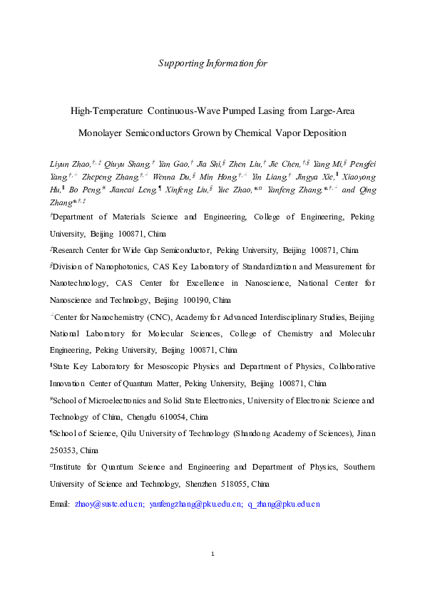 (PDF) High Temperature Continuous-Wave Pumped Lasing from Large-Area ...