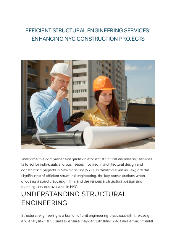 (PDF) EFFICIENT STRUCTURAL ENGINEERING SERVICES
