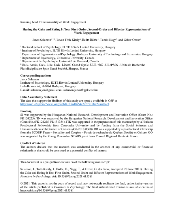 (PDF) Having the Cake and Eating It Too: First-Order, Second-Order and ...