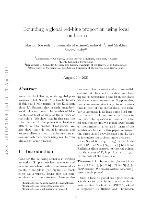 (PDF) Bounding a global red-blue proportion using local conditions