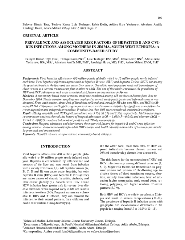 (PDF) Prevalence and Associated Risk Factors of Hepatitis B and C Virus ...