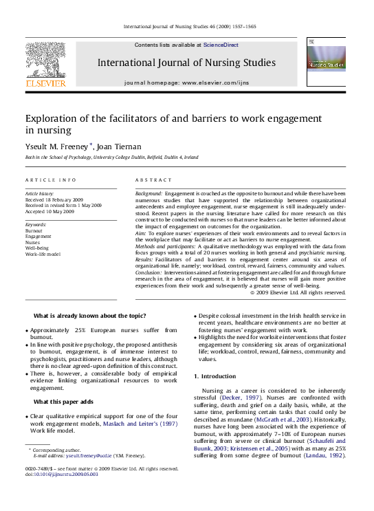 (PDF) Exploration of the facilitators of and barriers to work ...