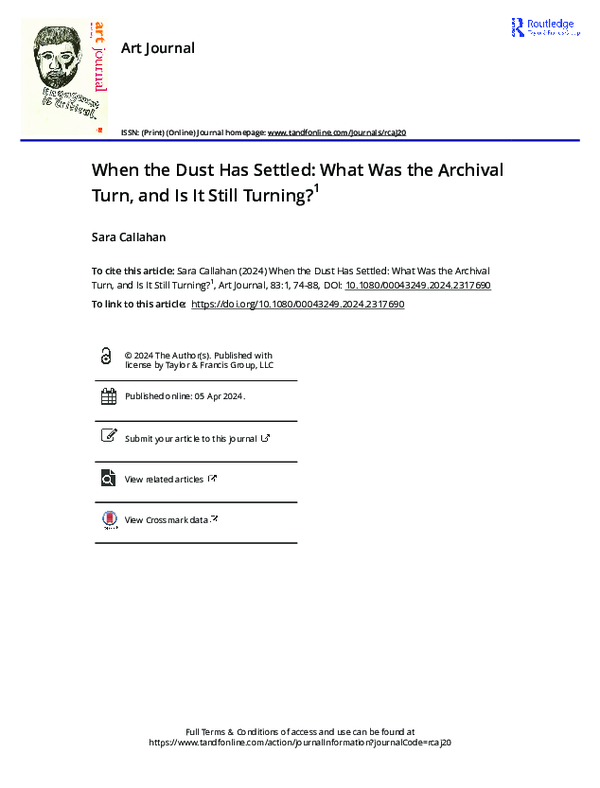 (PDF) When the Dust Has Settled: What Was the Archival Turn, and Is It ...