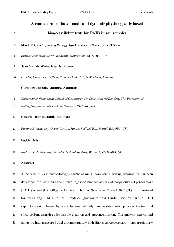 (PDF) A comparison of batch mode and dynamic physiologically based