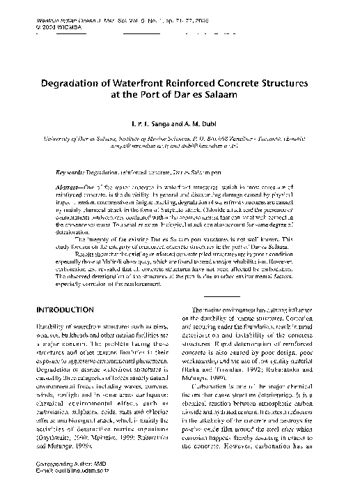 (PDF) Degradation of Waterfront Reinforced Concrete Structure at the ...