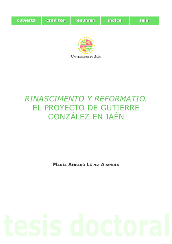 Rinascimento y Reformatio. El proyecto de Gutierre González en Jaén