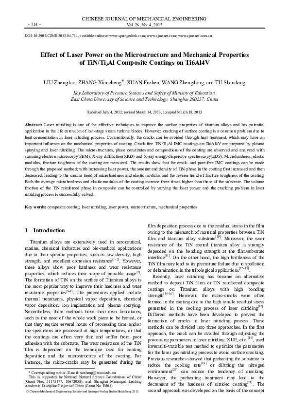 (PDF) Effect of laser power on the microstructure and mechanical ...