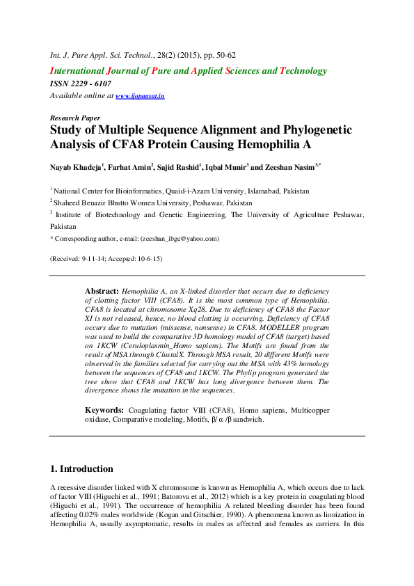 (PDF) Study of Multiple Sequence Alignment and Phylogenetic Analysis of ...