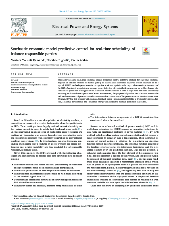 (PDF) Stochastic Economic Model Predictive Control for Trading Energy ...
